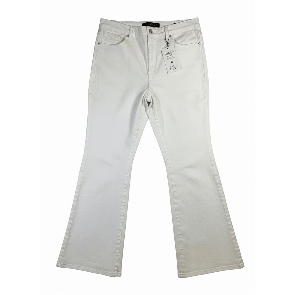 Gloria Vanderbilt‎ Amanda Bootcut Jeans White High Rise Slimming Panel 14P NEW